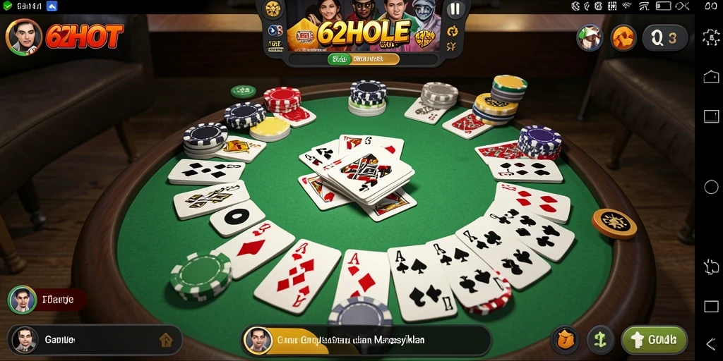 Tampilan gameplay Gaple yang seru dan interaktif di 62HOT.