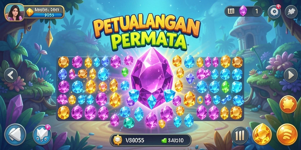 Gameplay seru mencocokkan permata di 8055.