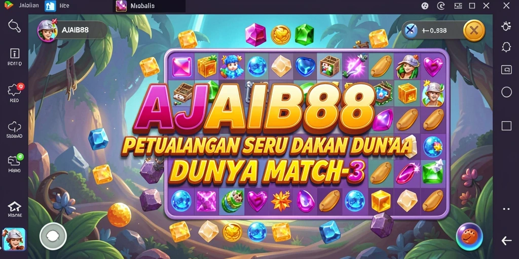 Screenshot utama AJAIB88 menunjukkan gameplay menarik dari level Match-3.