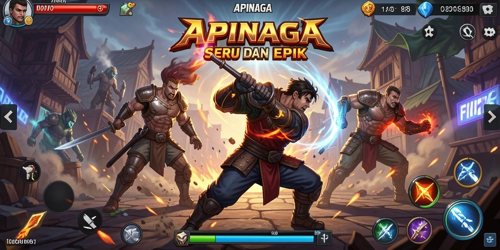 Tangkapan layar APINAGA menunjukkan aksi pertarungan yang mendebarkan.