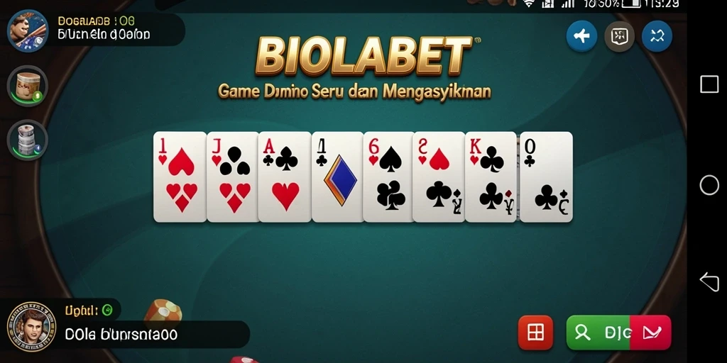 Tangkapan layar BIOLABET menampilkan gameplay Domino yang seru.