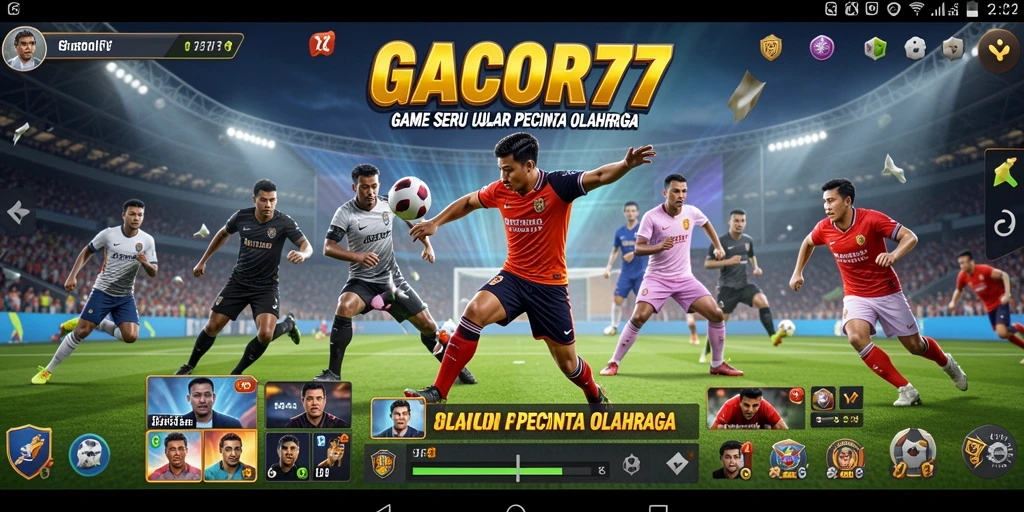 Screenshot utama GACOR77 menampilkan gameplay seru olahraga.