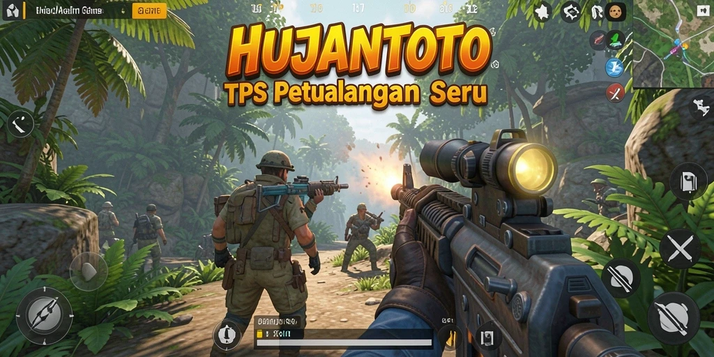 Tampilan gameplay seru dalam HUJANTOTO saat pertempuran berlangsung.