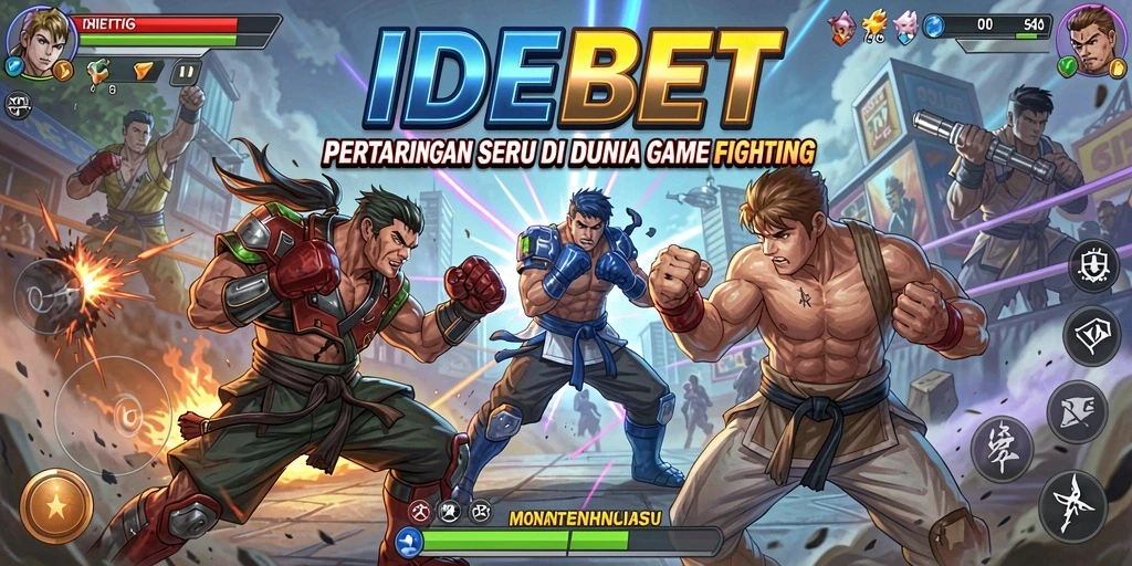 Screenshot utama IDEBET menampilkan aksi pertarungan yang intens dan grafis yang memukau.