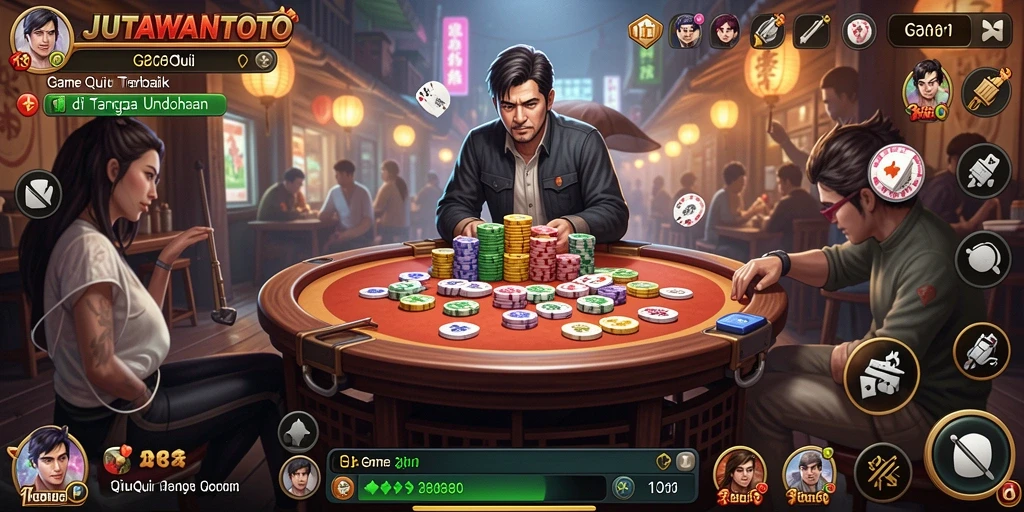 Screenshot utama JUTAWANTOTO menampilkan gameplay seru QiuQiu.