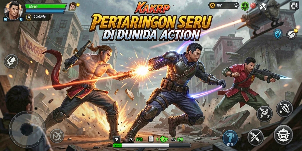 Tampilan seru gameplay KAKRP dengan aksi intens.