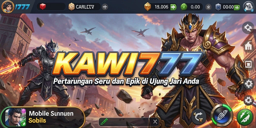Tampilan seru saat pertarungan dalam KAWI777 dengan karakter yang beraksi.