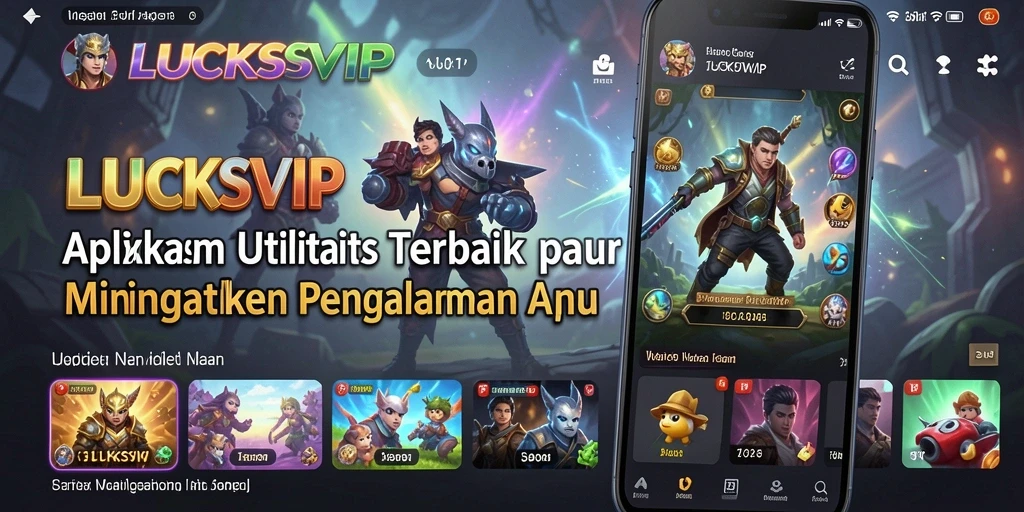 Tangkapan layar utama aplikasi LUCKSVIP dengan fitur utilitas yang inovatif.
