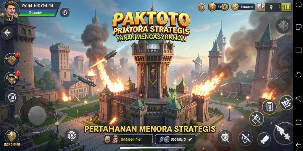 Tangkapan layar menunjukkan aksi seru dan strategi menara dalam PAKTOTO.