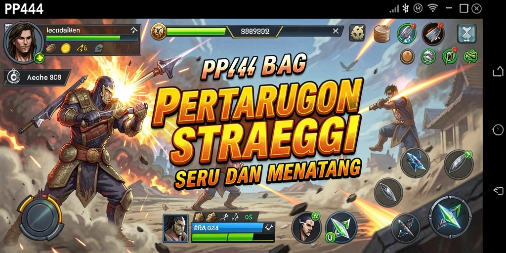 Screenshot dari gameplay PP444 yang menampilkan strategi medan perang.