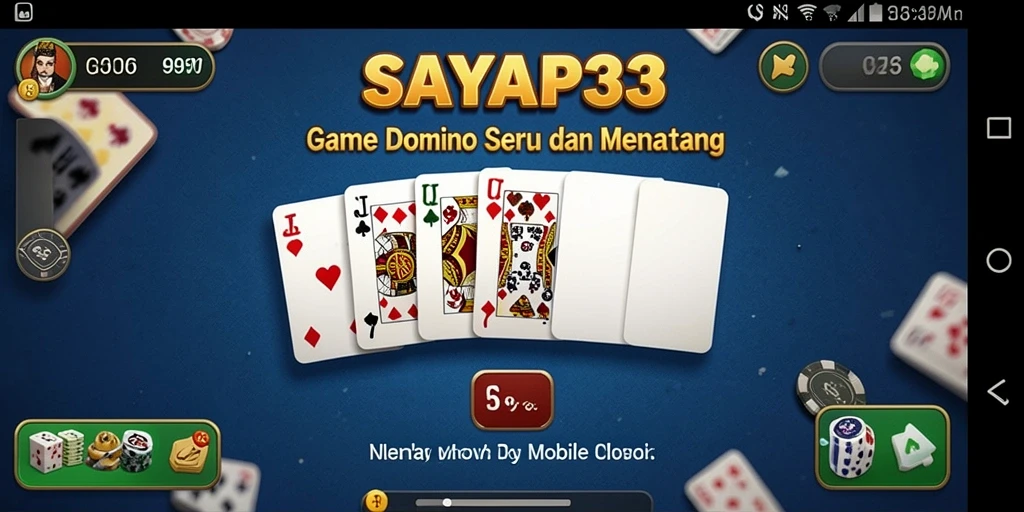 Screenshot SAYAP33 menampilkan aksi seru dalam permainan Domino.