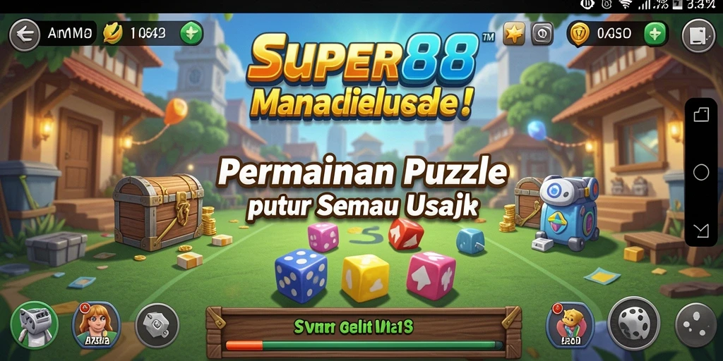 Tampilan gameplay SUPER88 yang penuh warna dan menantang.