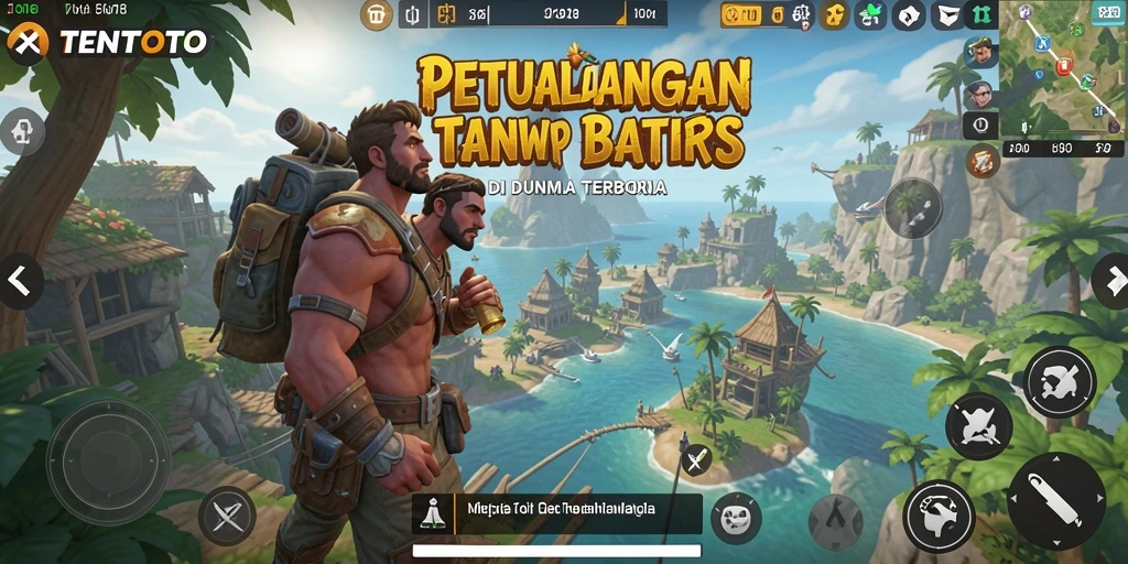 Screenshot TENTOTO menampilkan eksplorasi dunia terbuka yang kaya dan indah.