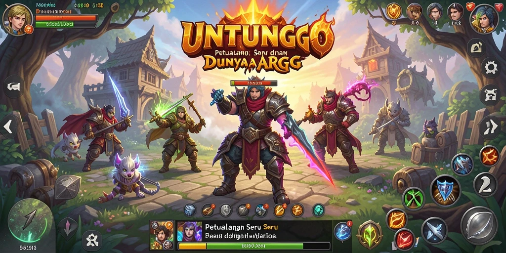 Tampilan permainan UNTUNGGO yang menegangkan dan grafis menawan.