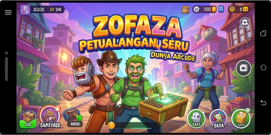 Screenshot aksi seru di ZOFAZA, menampilkan gameplay yang dinamis.